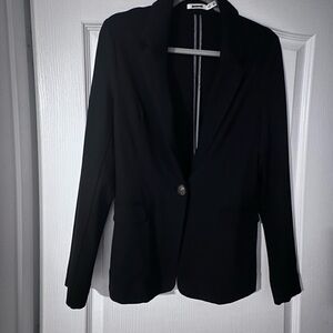 Black Blazer with Button Detail